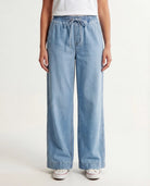 Light Blue Denim $|& Vero Moda Allison Drawstring Waist Jeans - VOF Detail