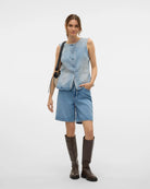 Light Blue Denim $|& Vero Moda Villa Denim Bermuda Short - VOF Detail