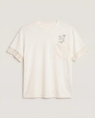Cream $|& SEAS Posh Mixed Media Boyfriend Tee - Hanger Detail