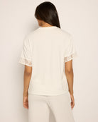 Cream $|& SEAS Posh Mixed Media Boyfriend Tee - SOF Back
