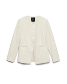 Birch $|& Vero Moda Drea Fitted Collarless Blazer - Hanger Back