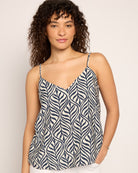 Birch Navy Blazer Bonnie $|& Vero Moda Printed Woven Cami Top - SOF Front