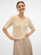 Birch $|& Vero Moda Short Sleeve Button Cardigan - VOF Detail