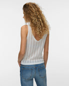 Snow White $|& Vero Moda V-Neck Sweater Tank - Hanger Side