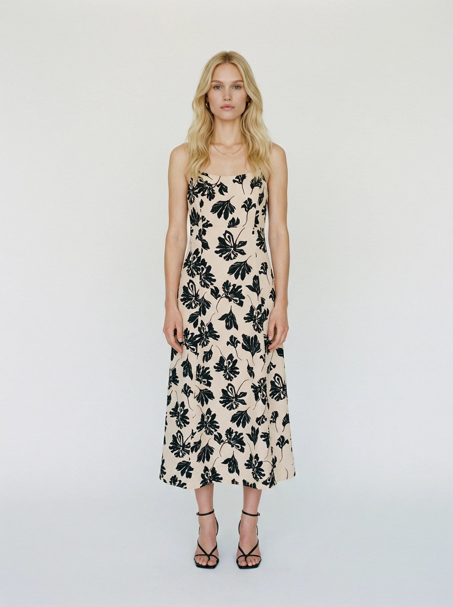 Cement Jennifer $|& Vero Moda Floral A-Line Midi Dress - VOF Detail
