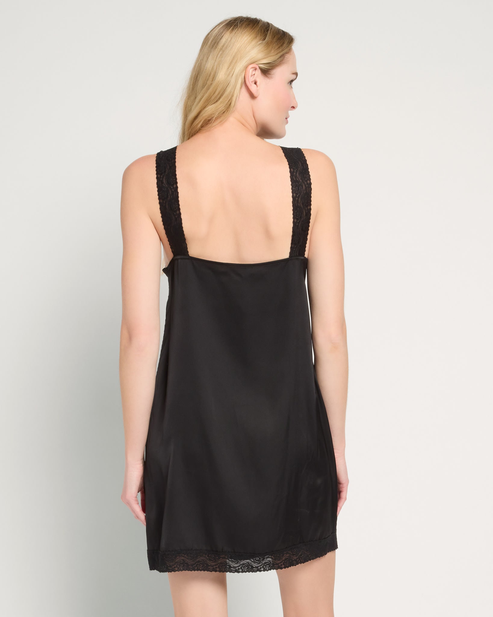 Black $|& SEAS Starlet Lace Nightgown - SOF Back