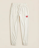 Cream $|& SEAS Shoreline Hacci "Heart" Graphic Jogger - Hanger Detail