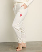 Cream $|& SEAS Shoreline Hacci "Heart" Graphic Jogger - SOF Front