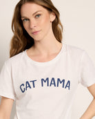 White $|& SEAS Cat Mom Graphic Sleep Tee - SOF Full Front