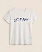 White $|& SEAS Cat Mom Graphic Sleep Tee - Hanger Detail