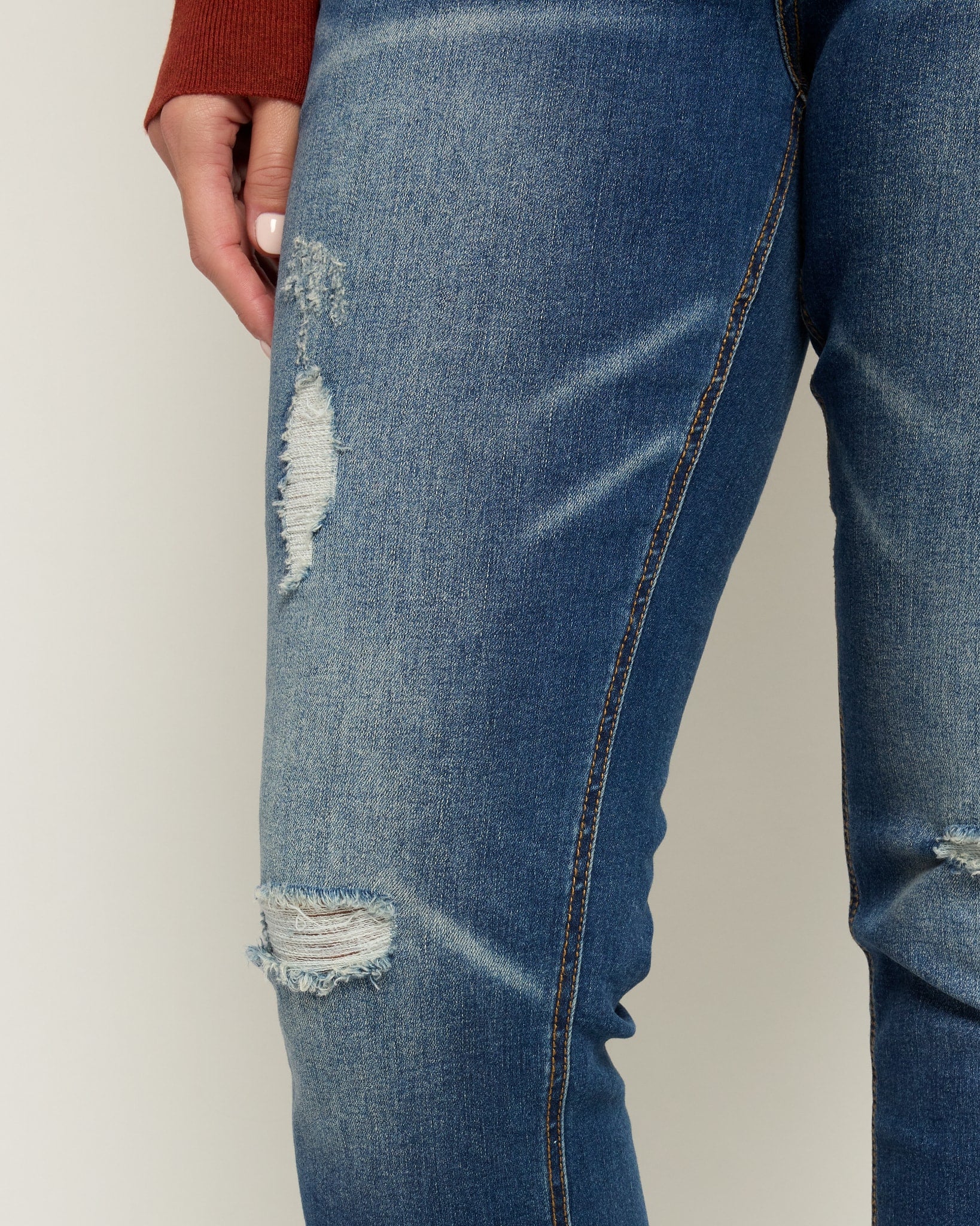 Dark Wash $|& Herizon Suzi Mid Rise Skinny Jeans - SOF Full Front