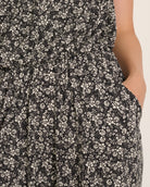 Black Floral $|& SEAS Shores Print Jumpsuit - VOF Front