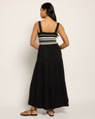 Black $|& SEAS Penny Tiered Dress - SOF Back