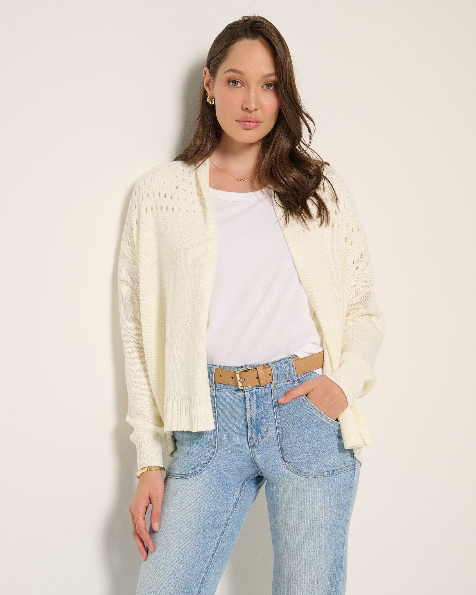 Cream $|& SEAS Atlantean Cardigan - SOF Front