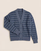 Indigo Haze $|& SEAS Glacier Striped Cardigan - Hanger Detail