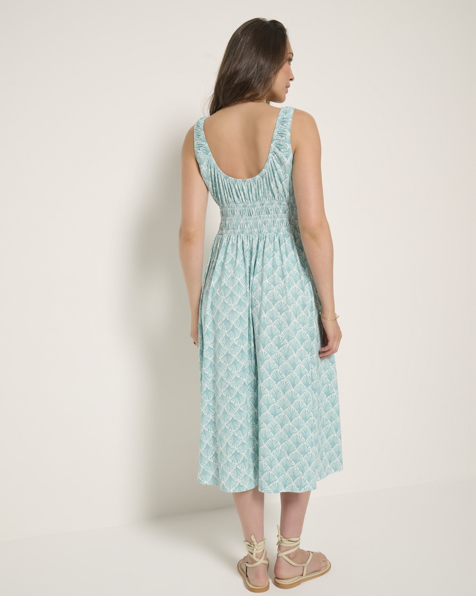 Seaglass $|& SEAS Maritime Smocked Waist Dress - SOF Back