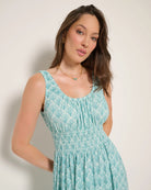 Seaglass $|& SEAS Maritime Smocked Waist Dress - SOF Full Front