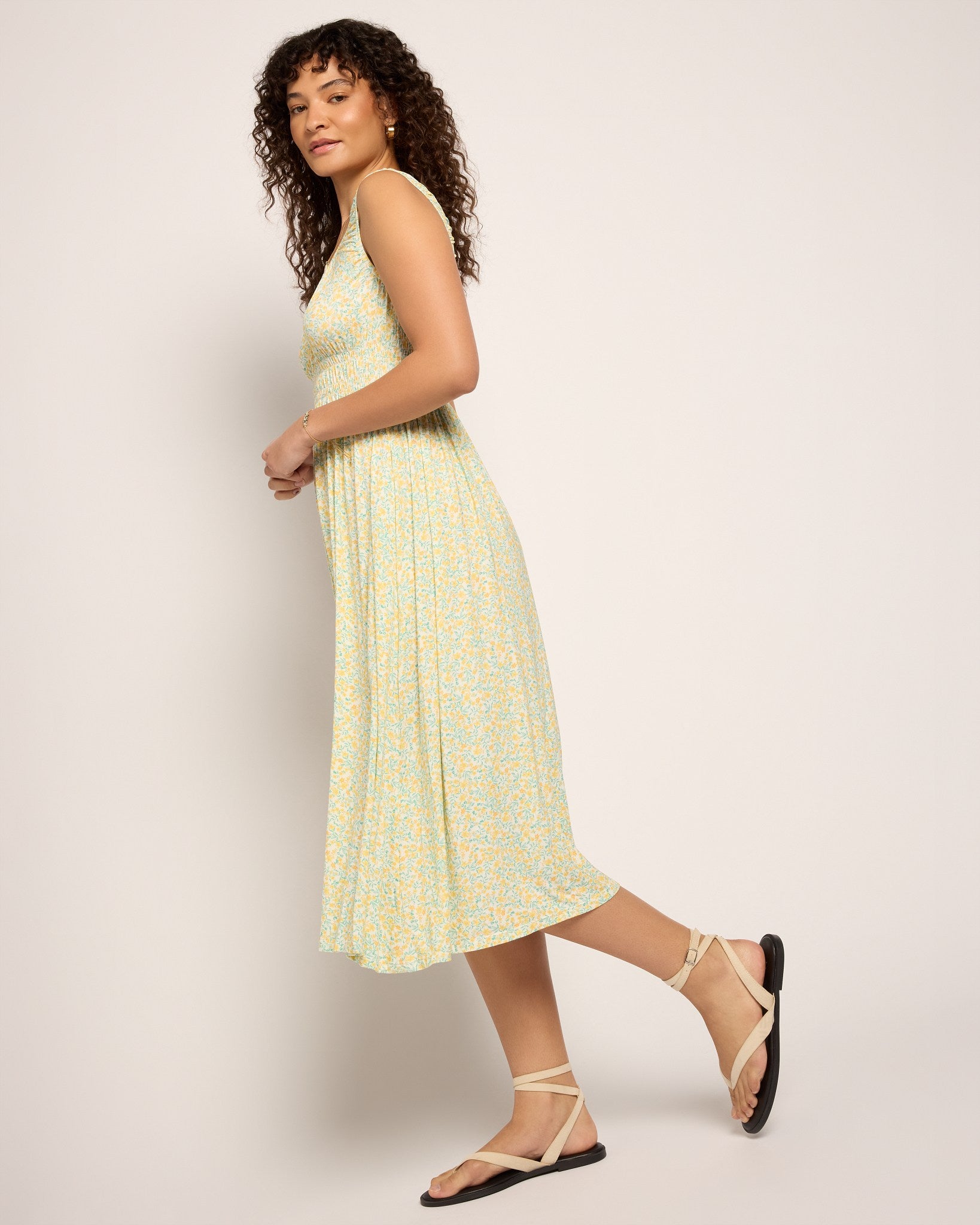 Sunshine $|& SEAS Maritime Smocked Waist Dress - SOF Full Front