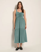 Seaglass $|& SEAS Lotus Ruffle Hem Dress - SOF Front