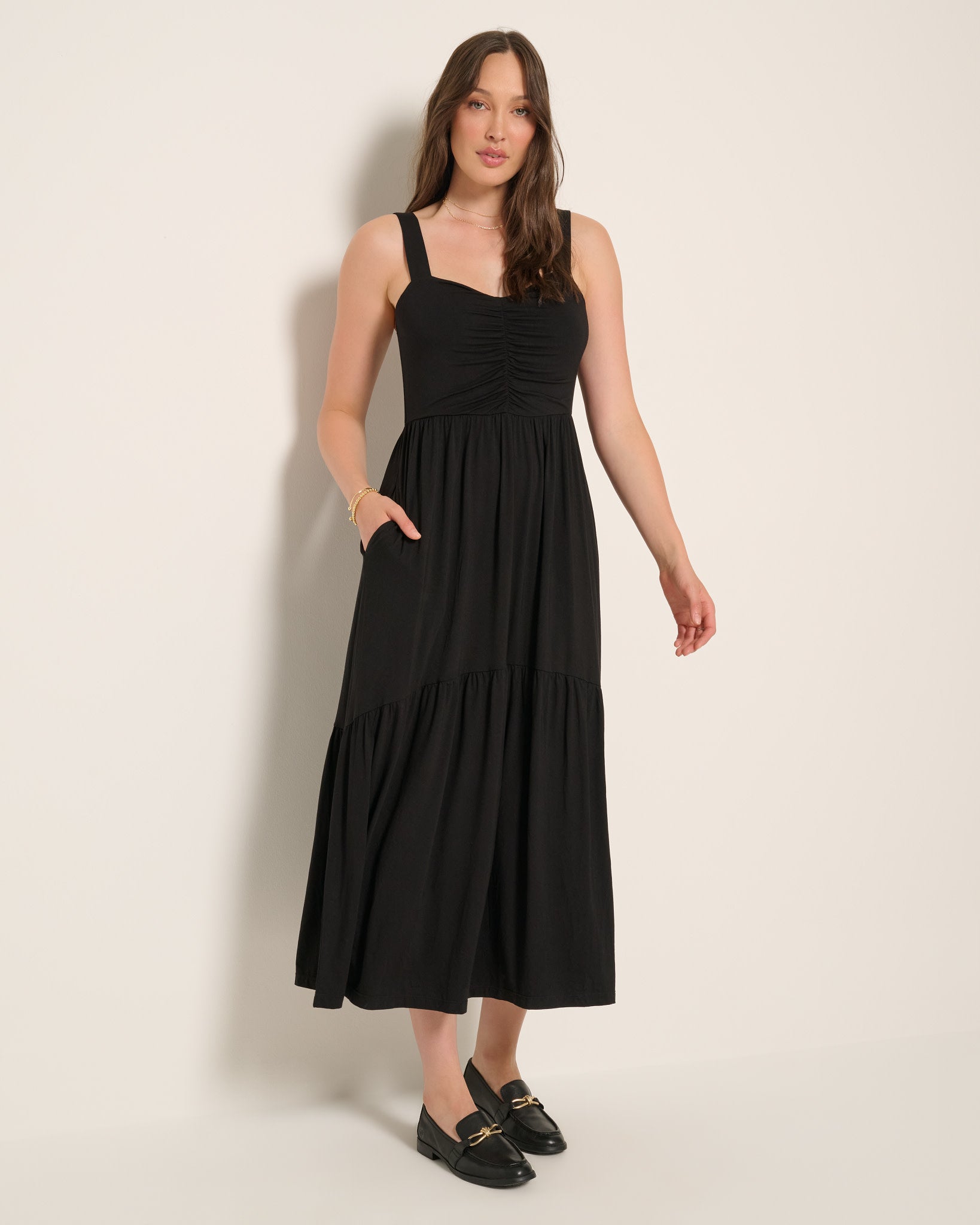 Black $|& SEAS Lotus Ruffle Hem Dress - UGC On Fig
