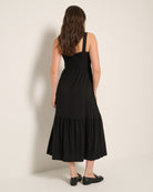 Black $|& SEAS Lotus Ruffle Hem Dress - SOF Back