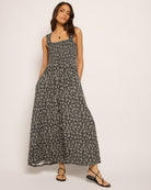 Black Floral $|& SEAS Westbreeze Printed Smocked Maxi Dress - UGC On Fig
