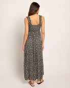 Black Floral $|& SEAS Westbreeze Printed Smocked Maxi Dress - SOF Back