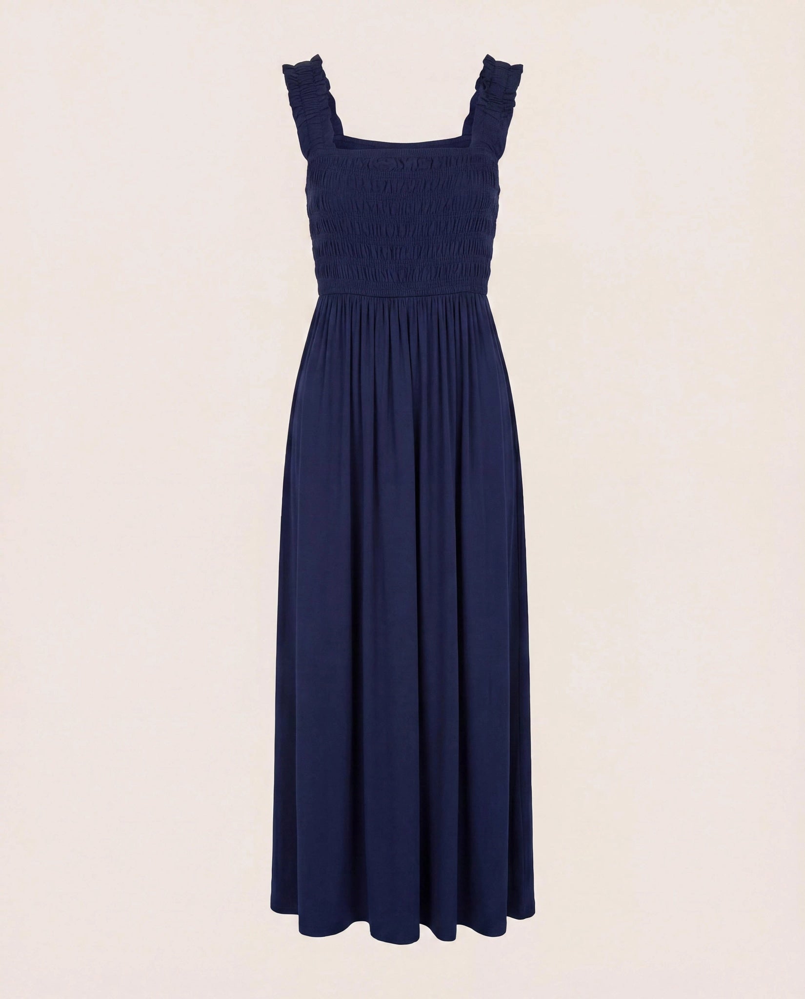 Navy $|& SEAS Westbreeze Smocked Maxi Dress - Hanger Detail