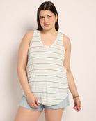 Natural/Seaglass $|& SEAS Surfside Stripe Scoop Tank - SOF Front