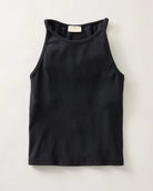 Black $|& SEAS Laurel Ribbed Shelf Bra Tank - Hanger Detail