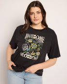 Faded Black $|& SEAS Floret Relaxed Tee - SOF Front