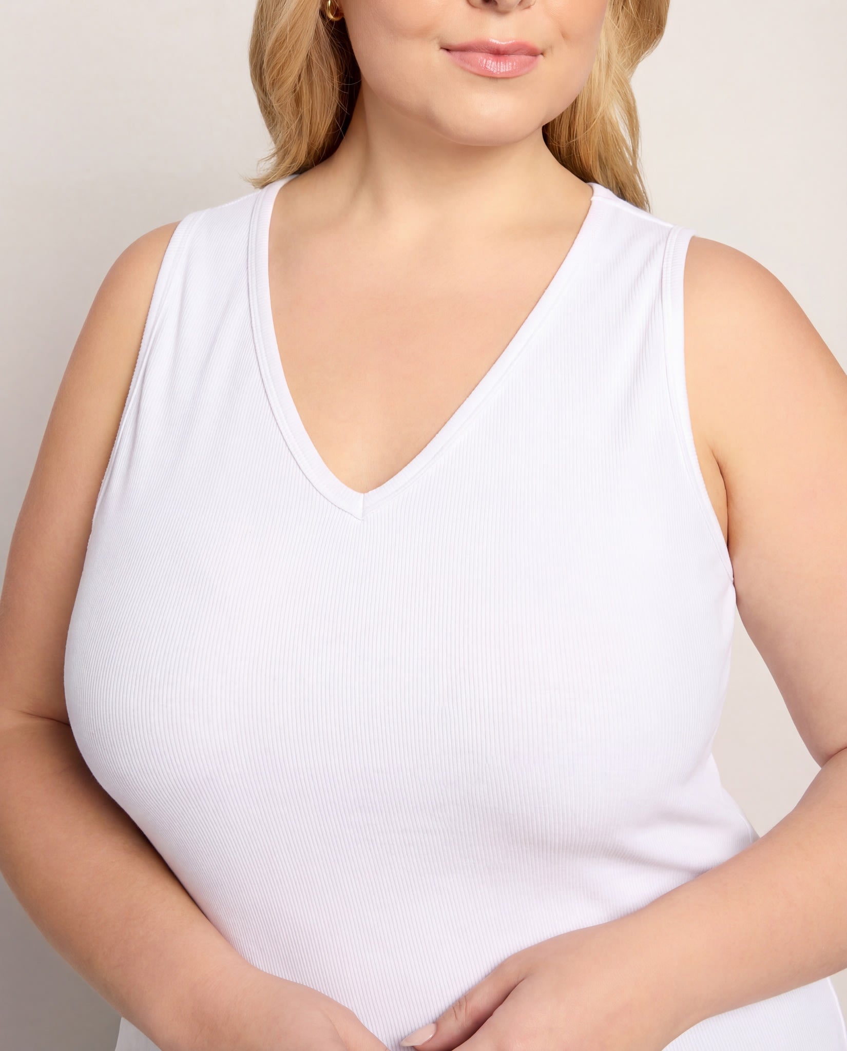 White $|& Herizon Alpine V-Neck Tank - VOF Front