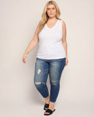 White $|& Herizon Alpine V-Neck Tank - UGC On Fig