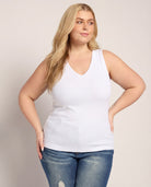White $|& Herizon Alpine V-Neck Tank - SOF Front
