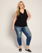 Black $|& Herizon Alpine V-Neck Tank - VOF Front