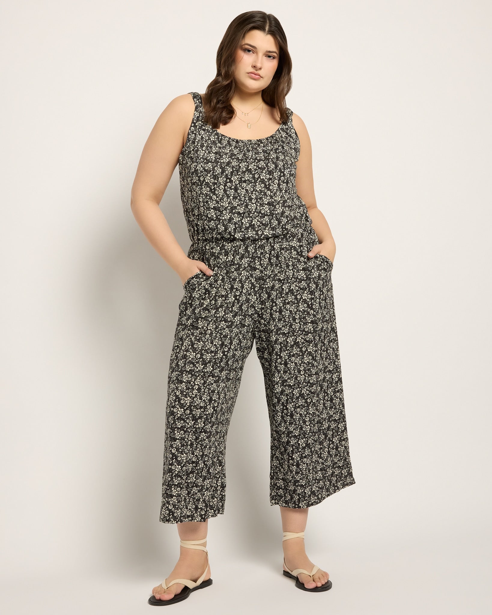 Black Floral $|& SEAS Shores Print Jumpsuit - UGC On Fig