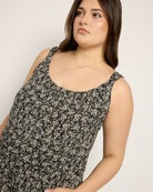 Black Floral $|& SEAS Shores Print Jumpsuit - SOF Full Front
