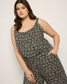 Black Floral $|& SEAS Shores Print Jumpsuit - SOF Front