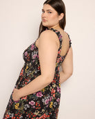 Multi Floral $|& SEAS Westbreeze Printed Smocked Maxi Dress - VOF Front