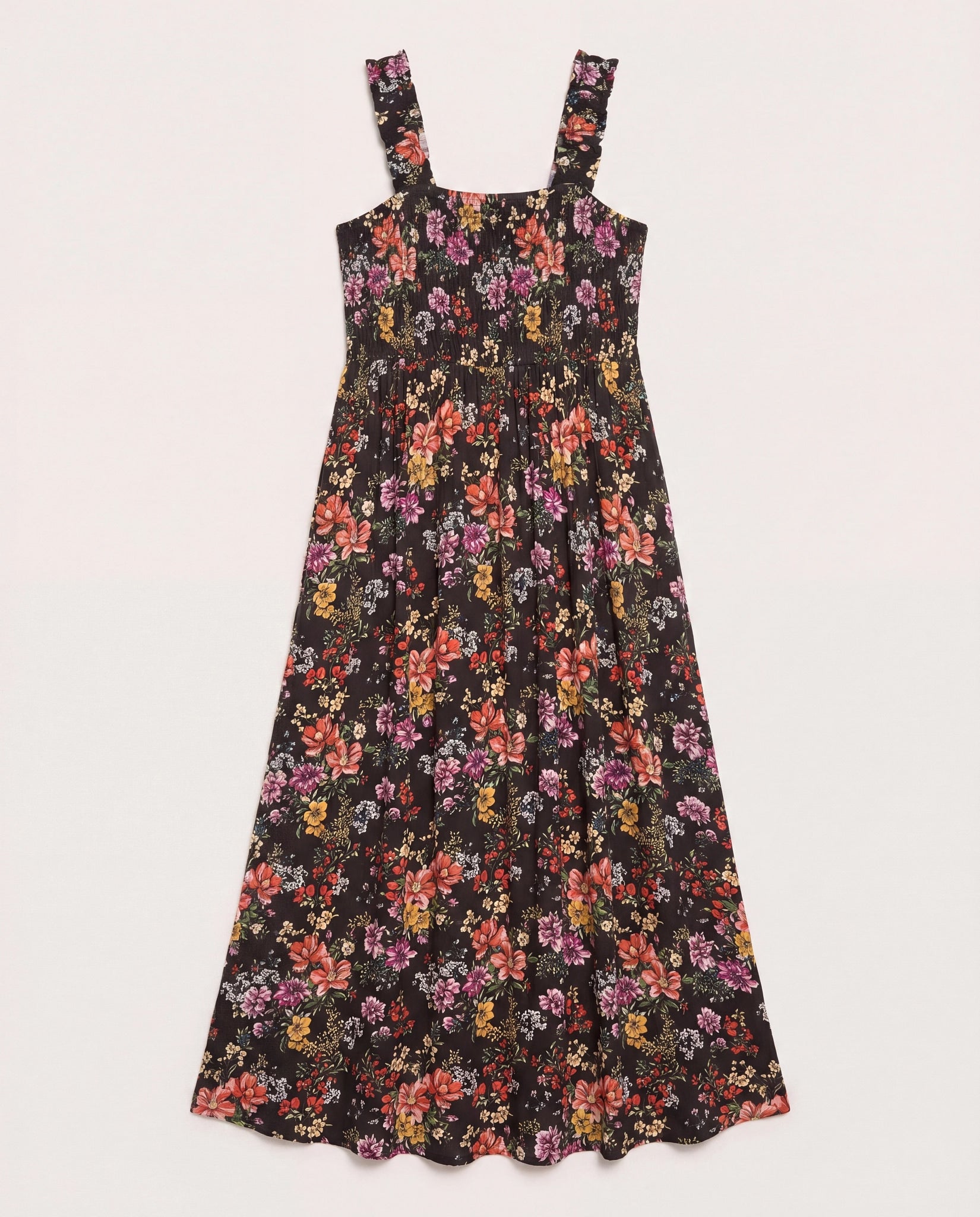 Multi Floral $|& SEAS Westbreeze Printed Smocked Maxi Dress - Hanger Detail