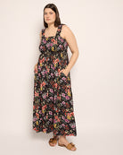 Multi Floral $|& SEAS Westbreeze Printed Smocked Maxi Dress - SOF Front