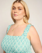 Seaglass $|& SEAS Westbreeze Printed Smocked Maxi Dress - SOF Front