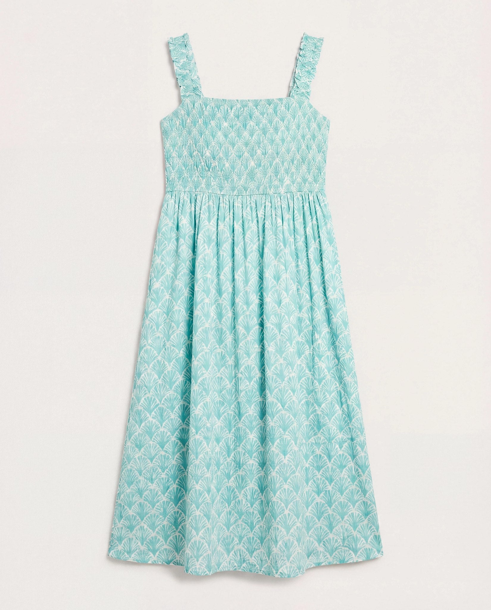 Seaglass $|& SEAS Westbreeze Printed Smocked Maxi Dress - Hanger Detail