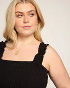 Black $|& SEAS Westbreeze Smocked Maxi Dress - SOF Front