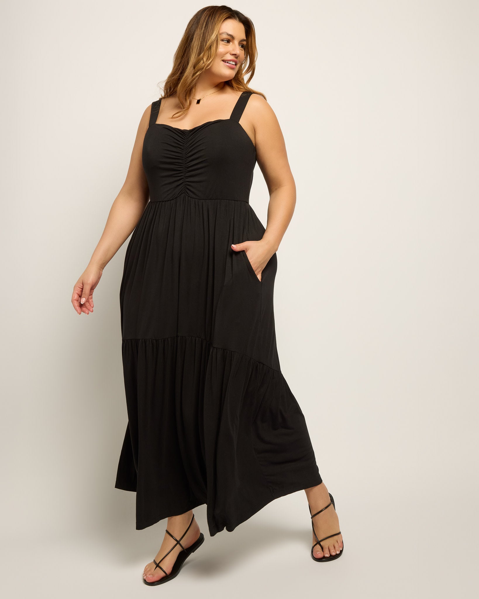 Black $|& SEAS Lotus Ruffle Hem Dress - UGC On Fig