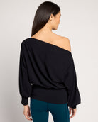 Black $|& Interval CloudLight Rapid Off Shoulder Top - SOF Back