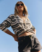 Black $|& SEAS Frankie Cardigan - SOF Side