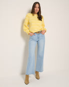 Limoncello $|& SEAS Striped Pacific Puff Shoulder Crew Neck Sweater - UGC On Fig