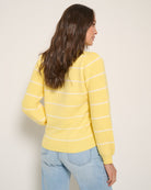 Limoncello $|& SEAS Striped Pacific Puff Shoulder Crew Neck Sweater - SOF Back