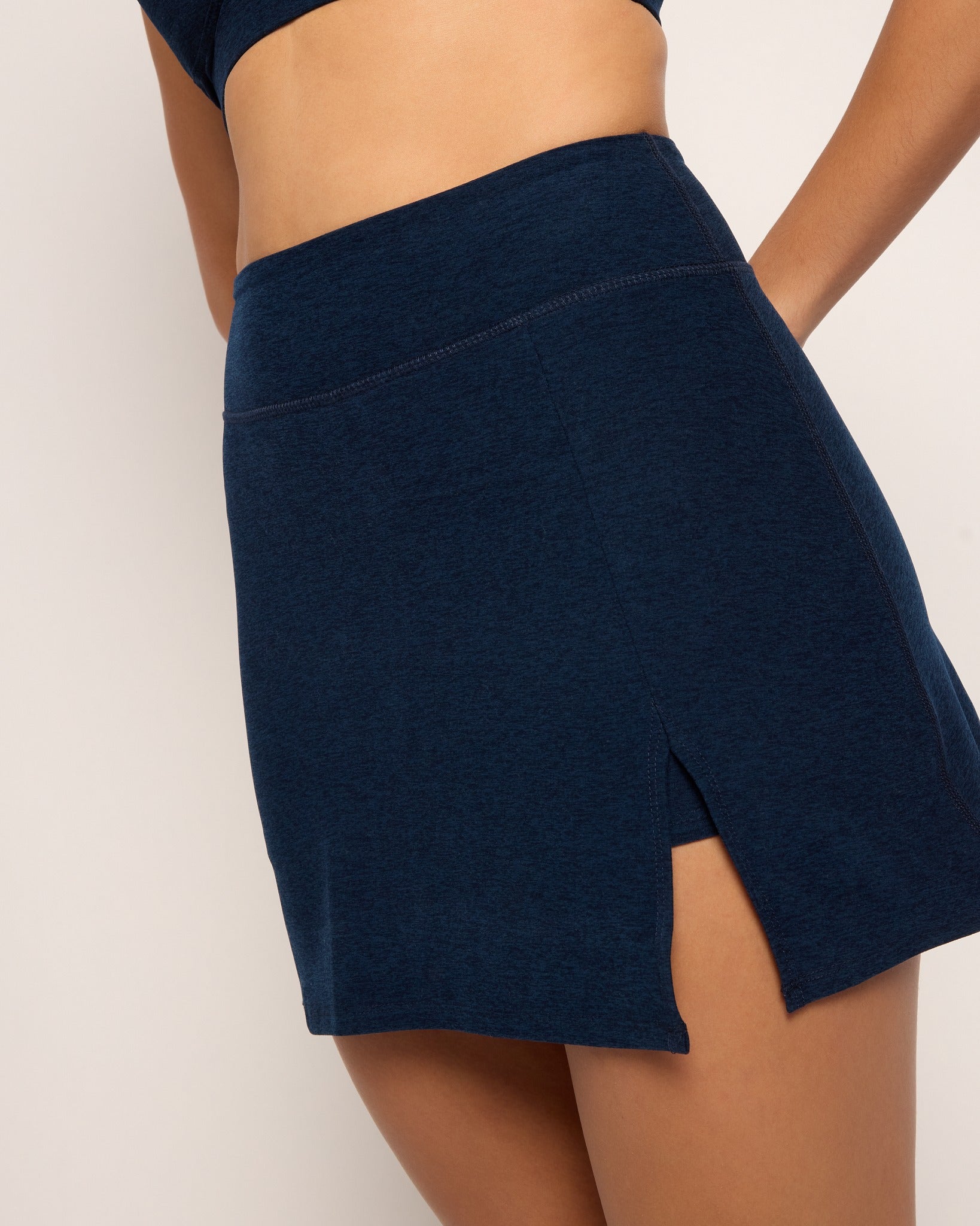Ink Navy Heather $|& Interval FlowHeather Sculpt Skort - SOF Full Front